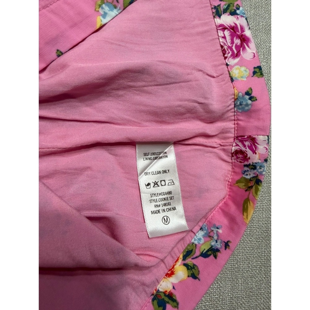 Buddy Love Cookie Set Pink Floral Crop Top Square Neck Tank Womens Medium - Picture 5 of 5